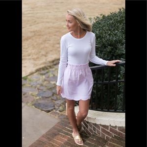 Lauren James Light Pink Seersucker Scalloped Skirt